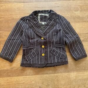 Roxy Brown white cropped lapel blazer jacket size small S
 b24